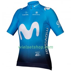 Fietskleding Dames (Fietsshirt + Korte Koersbroek) 2020 Movistar Team N001